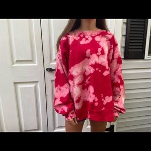Red tie dyed crew neck sweatshirt!